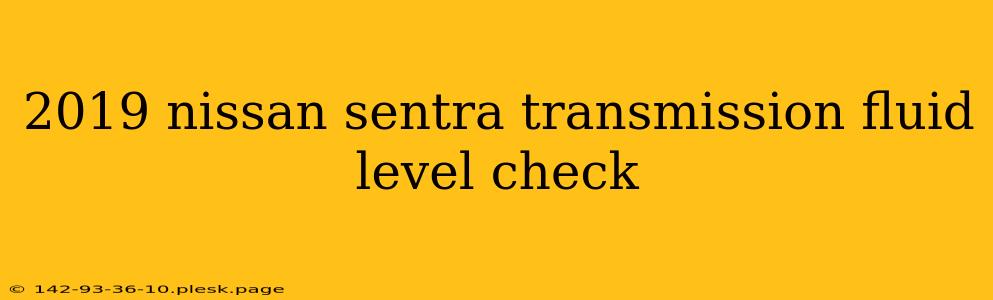 2019 nissan sentra transmission fluid level check