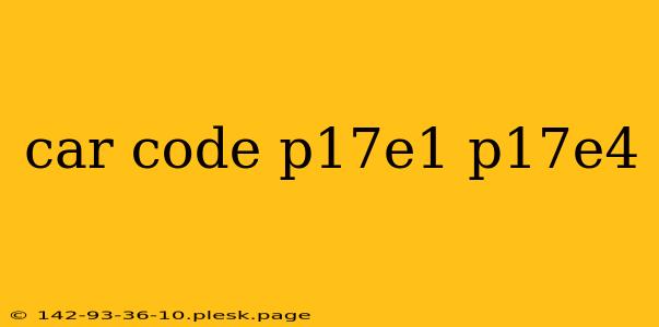 car code p17e1 p17e4