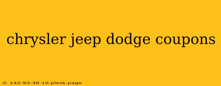 chrysler jeep dodge coupons