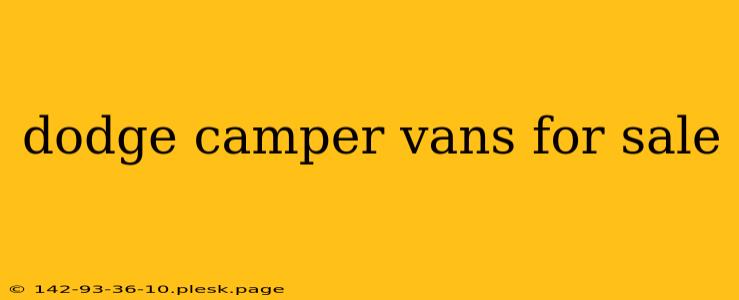 dodge camper vans for sale