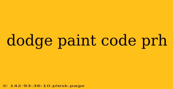 dodge paint code prh