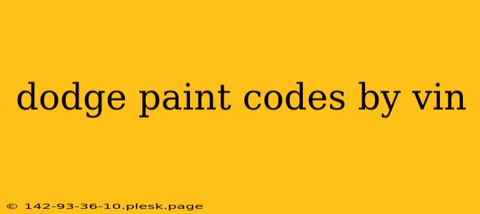 dodge paint codes by vin