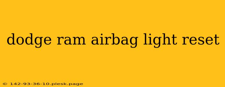 dodge ram airbag light reset