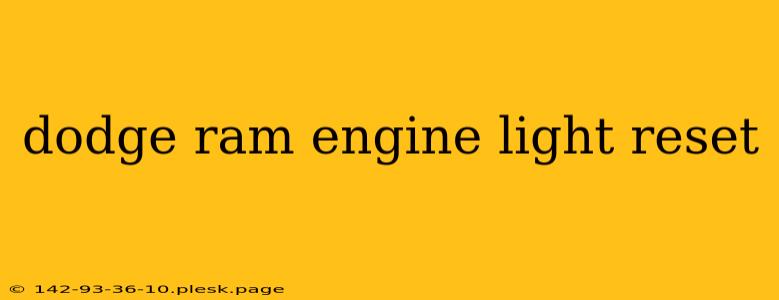 dodge ram engine light reset