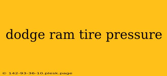 dodge ram tire pressure