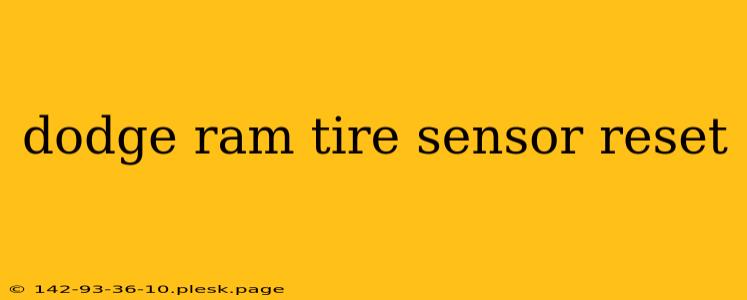 dodge ram tire sensor reset