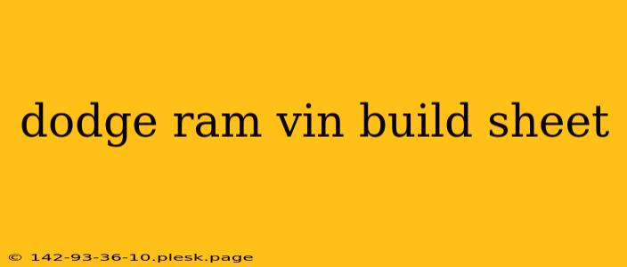 dodge ram vin build sheet