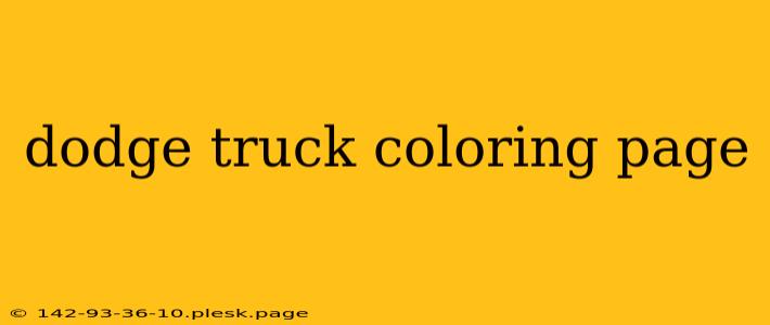 dodge truck coloring page