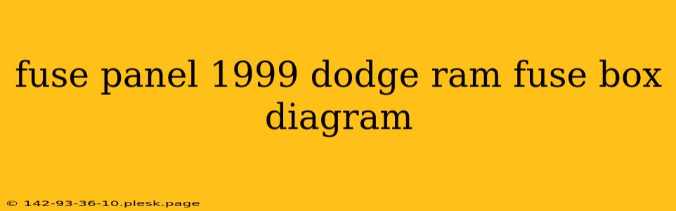 fuse panel 1999 dodge ram fuse box diagram