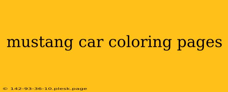 mustang car coloring pages