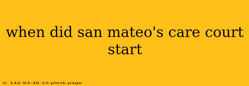 when did san mateo's care court start