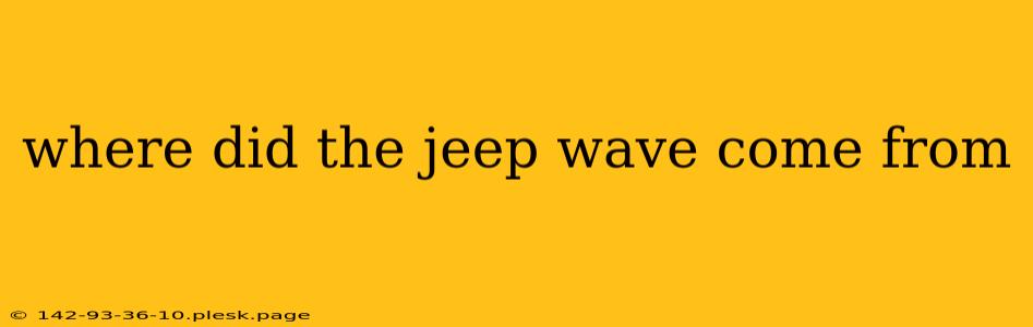 where did the jeep wave come from